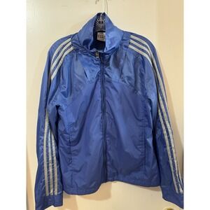 Vintage Y2K Adidas Climaproof Track Jacket Mens M Blue 3 Stripes Windbreaker